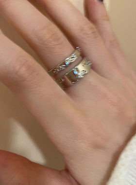 2025新款细碎锆石开口食指戒女