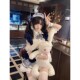 Lolita cos patchwork ຫວານແລະເຜັດຂອງຍີ່ປຸ່ນ sleeves off-shoulder suspenders fluffy cake skirt ຊຸດສອງສິ້ນ
