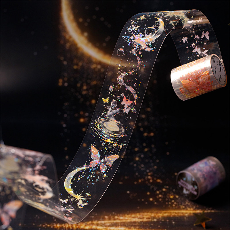 蝶影朦胧贝壳光造景胶带蝴蝶气泡手帐拼贴装饰diy贴纸ins风背景,淘宝优惠券,粉丝福利购,淘宝优惠卷