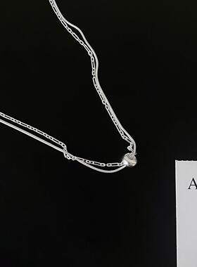 纯银多层项链女小众高级感锁骨链