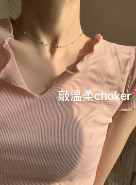 925纯银项链女气质简约个性百搭大方chocker短款爱心颈链锁骨链潮