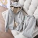 ເສື້ອຍືດແຂນຍາວຂອງແມ່ຍິງ hooded jacket sweatpants ສັ້ນ