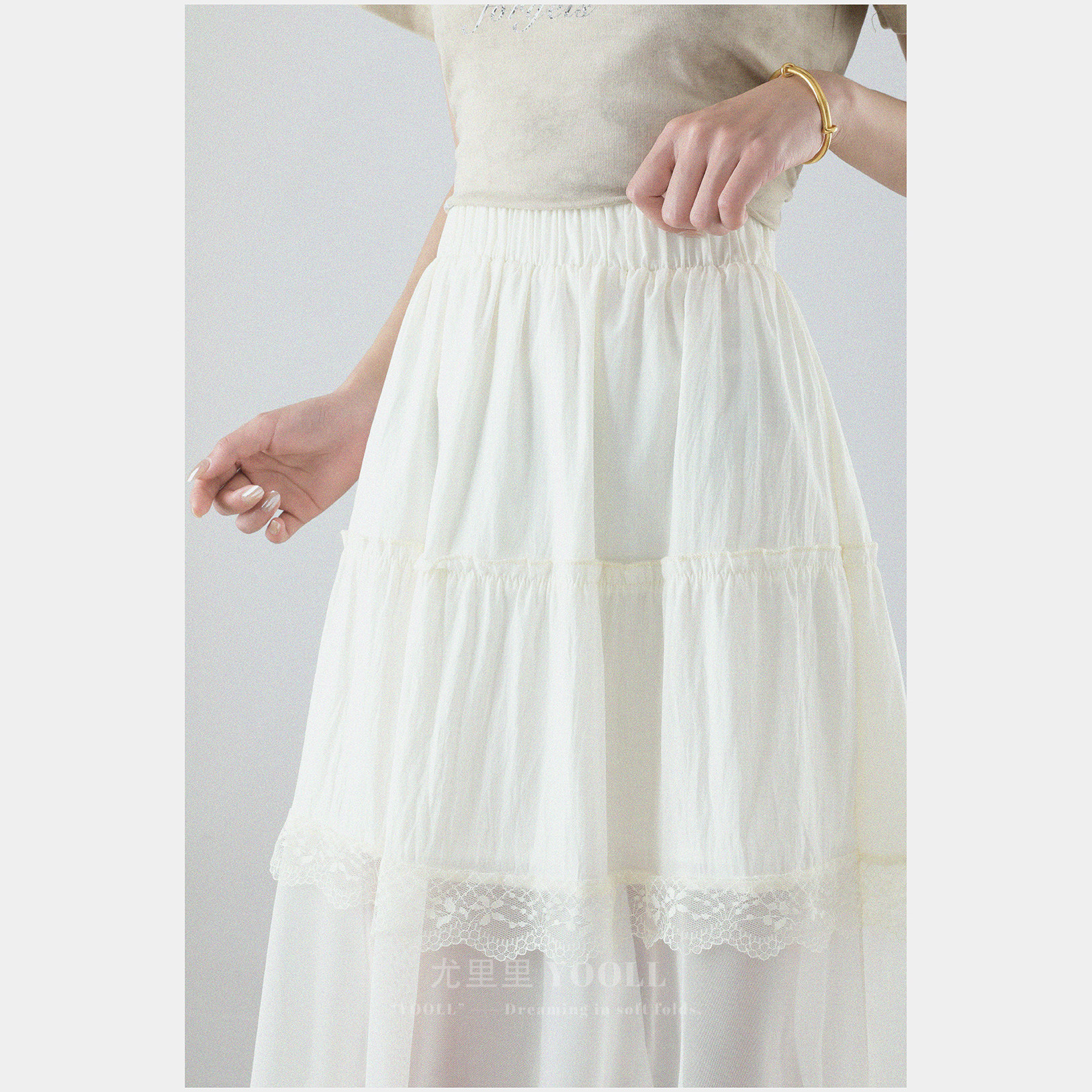 法式蕾丝花边蛋糕半身裙夏季新款大码胖MM高腰遮胯薄纱气质中长裙,淘宝优惠券,粉丝福利购,淘宝优惠卷