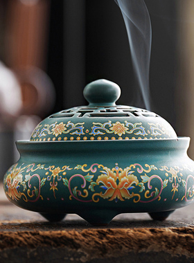 仿古禅意香薰炉家用室内陶瓷
