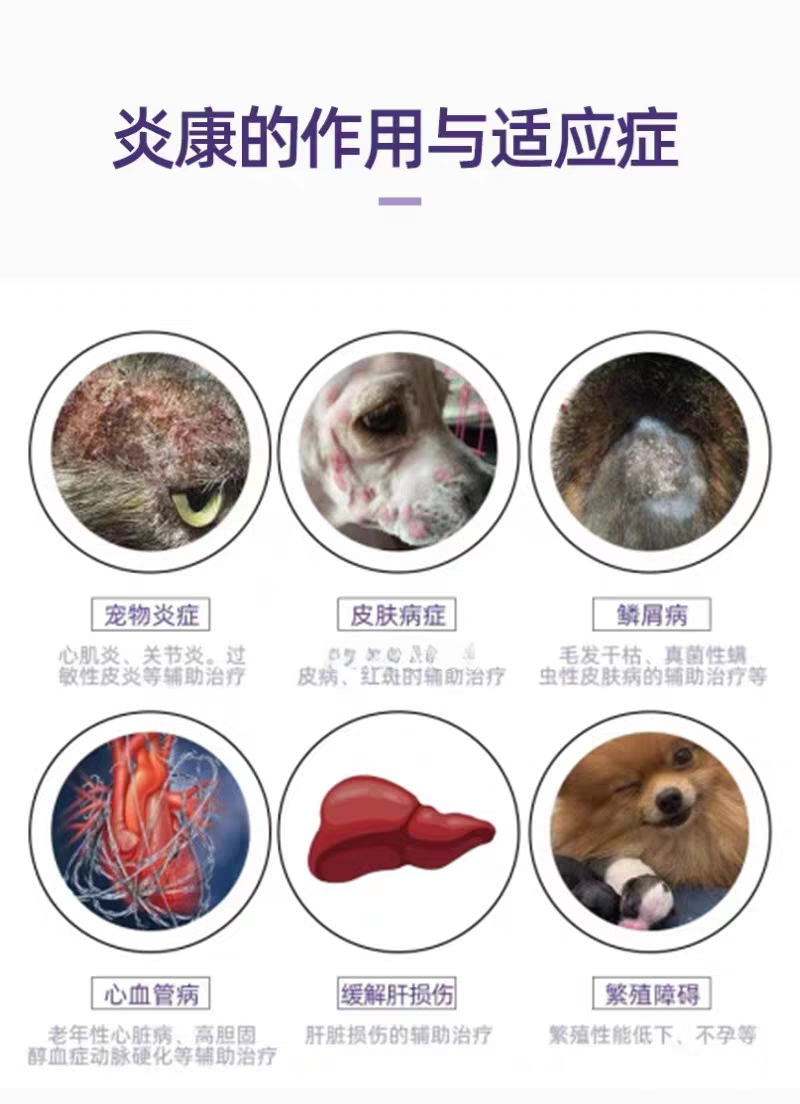 炎康必须脂肪酸日本皓斯犬猫皮肤病狗掉毛皮屑真菌保肝护肝免疫力 - 图0