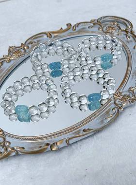 天然白水晶设计款手链男款水晶手串14毫米