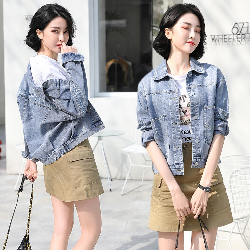 牛仔外套女宽松韩版bf原宿新款上衣 依蓝姗短外套