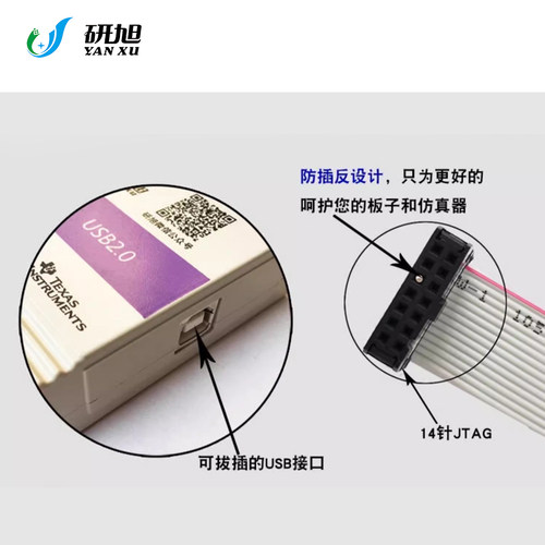 研旭XDS100V3隔离仿真器\下载器 抗电压冲击串扰TIDSP烧写器win10 - 图0