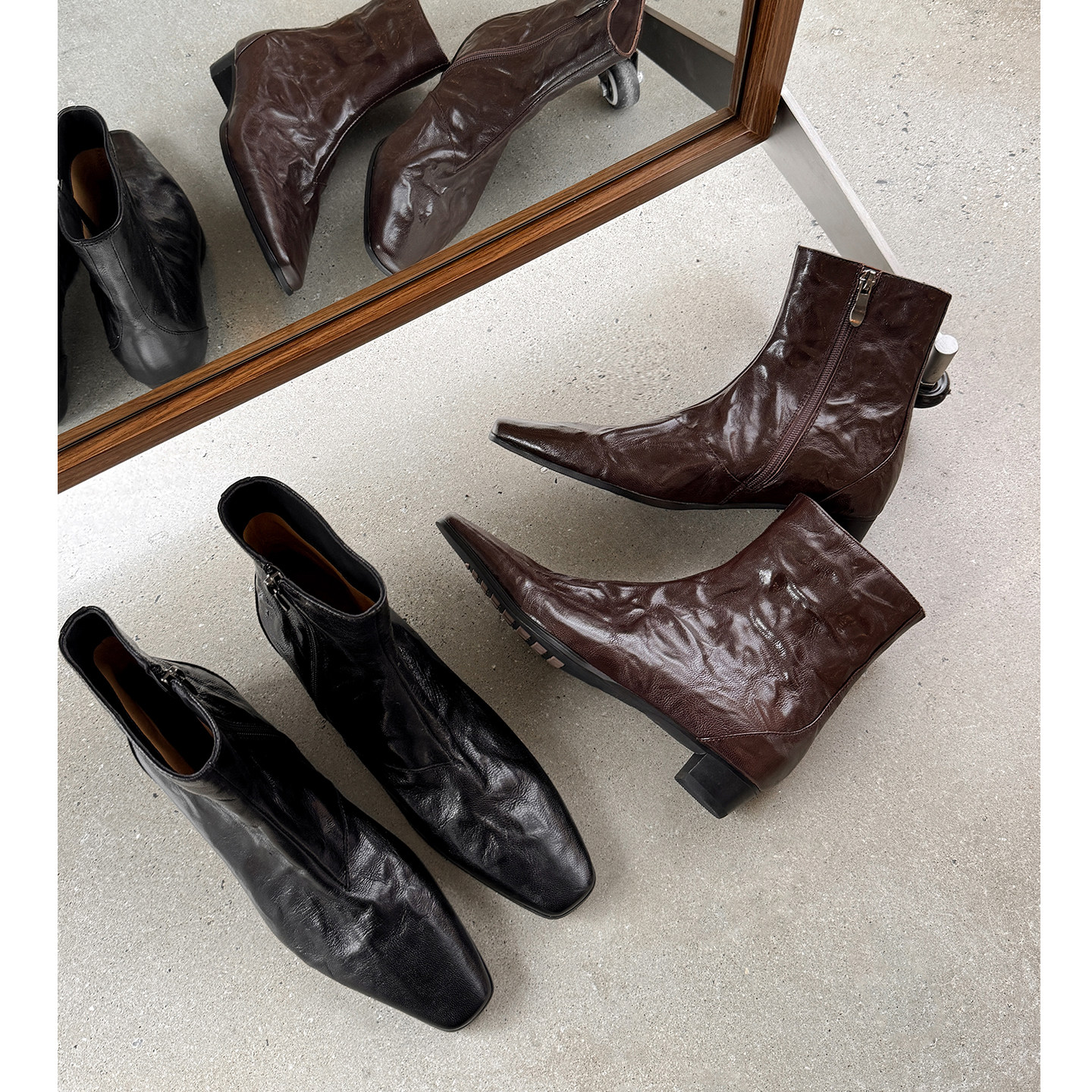 Kmeizu优雅显瘦~3cm粗猫跟短靴女秋冬方头简约静音商务及踝马丁靴,淘宝优惠券,粉丝福利购,淘宝优惠卷