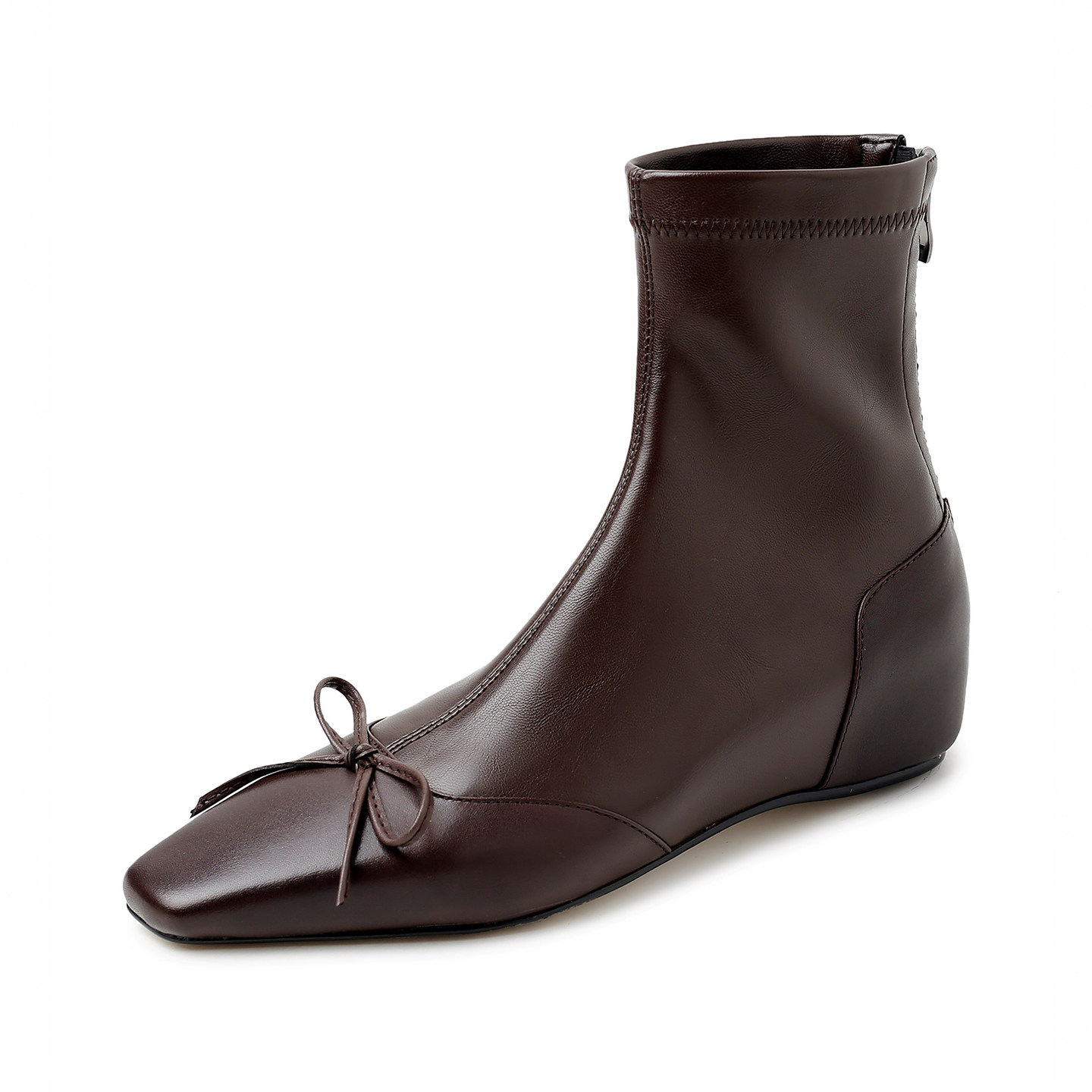 Kmeizu巨显瘦~4cm内增高短靴女秋冬甜妹蝴蝶结简约骑士及踝弹力靴,淘宝优惠券,粉丝福利购,淘宝优惠卷