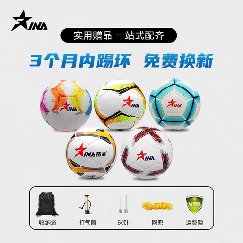 茵浪足球3号4号5号儿童小学生成人足球训练比赛机缝球耐磨校园 - 图1