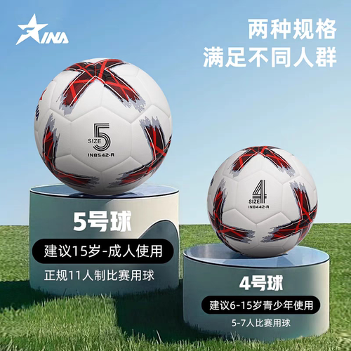 茵浪足球3号4号5号儿童小学生成人足球训练比赛机缝球耐磨校园 - 图3