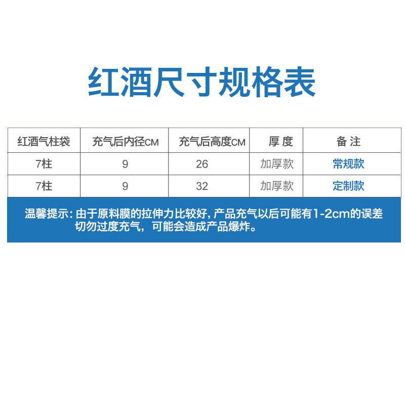 7柱红酒瓶气柱袋防震防摔气泡柱快递易碎品包装充气袋填充气泡袋,淘宝优惠券,粉丝福利购,淘宝优惠卷