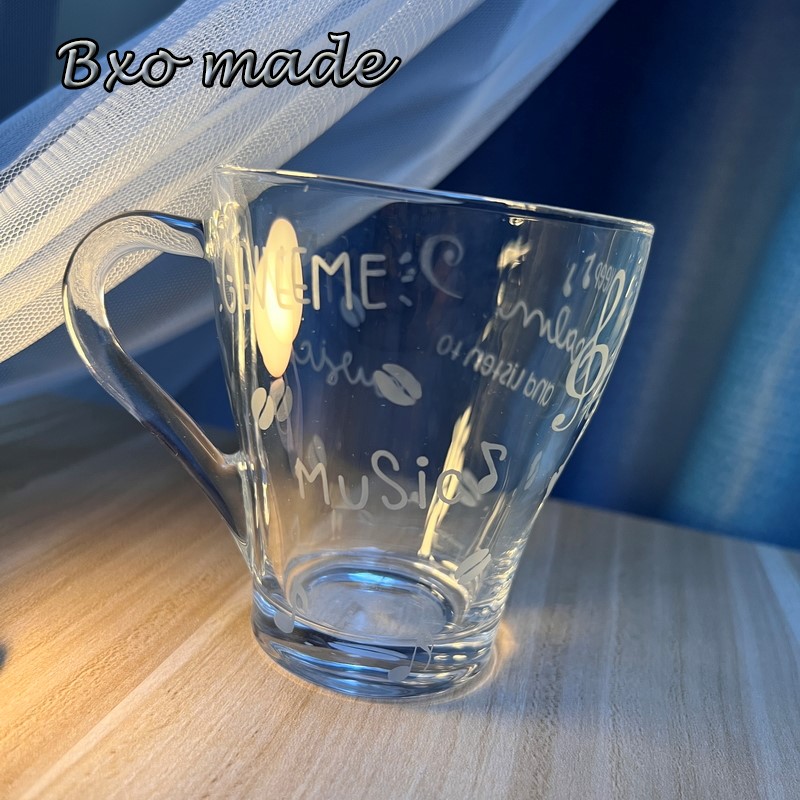 Bxo made 270ml弧度梯形杯 咖啡杯音乐杯定制玻璃杯图文LOGO定制 - 图1