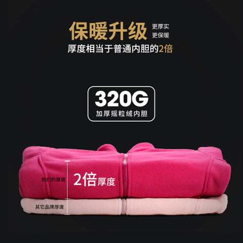 摇粒绒外套男女抓绒衣女加绒加厚抓绒卫衣抗静电保暖冲锋衣内胆 - 图1