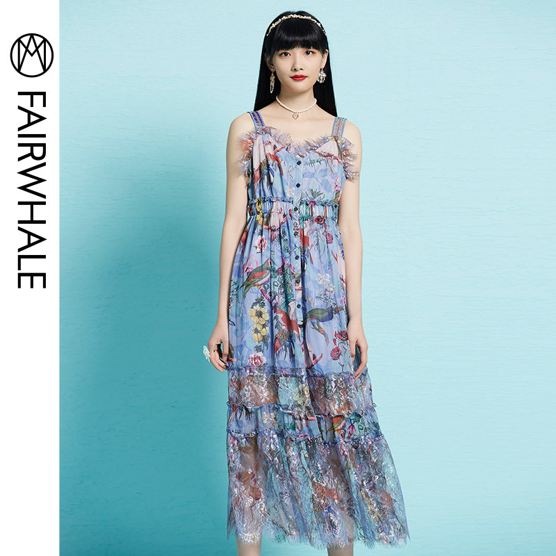 马克华菲2020春夏吊带露背连衣裙 易崴迅服饰连衣裙