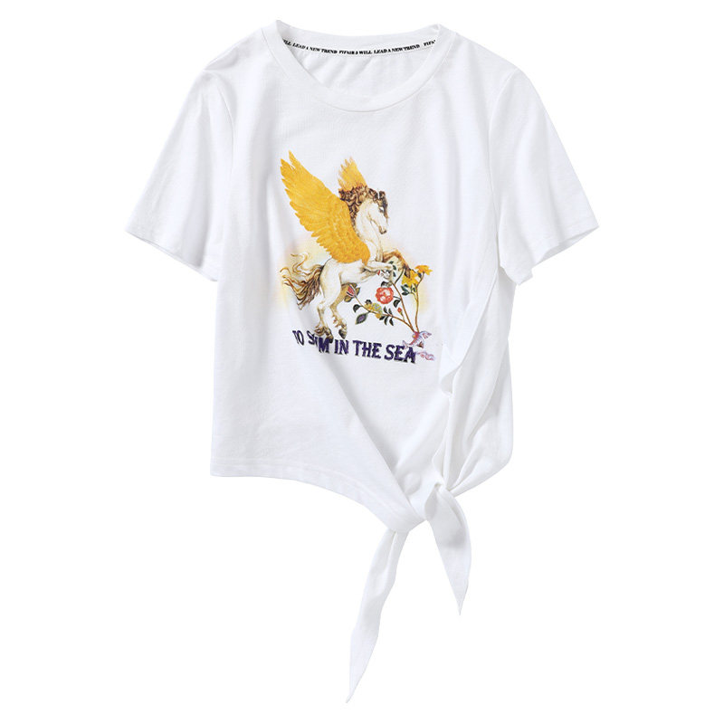 马克华菲女装2020夏新款白飞马t恤 易崴迅服饰T恤