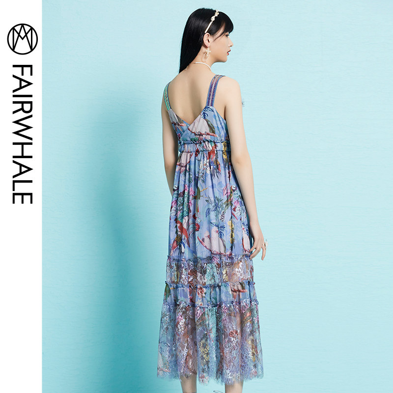 马克华菲2020春夏吊带露背连衣裙 易崴迅服饰连衣裙