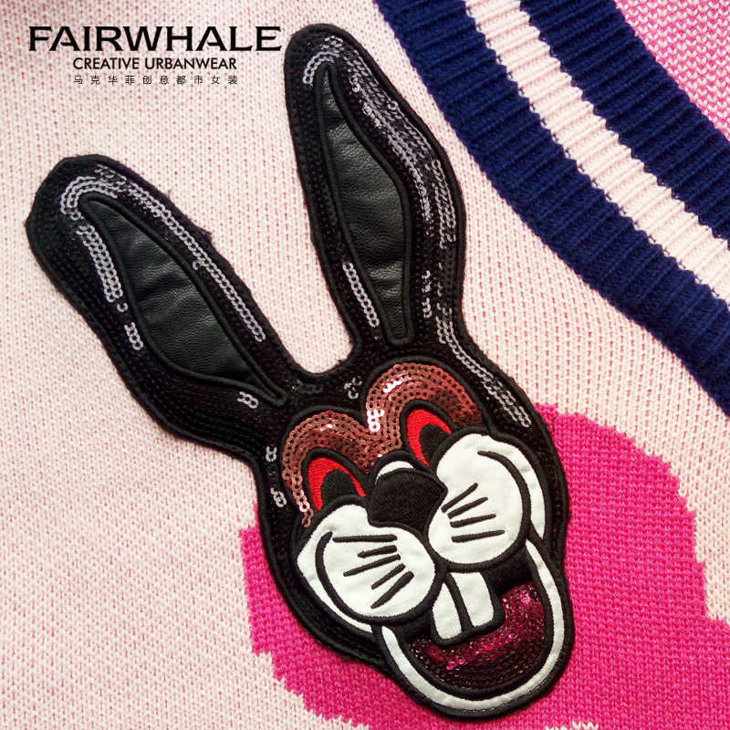 马克华菲2019秋冬街头风卡通毛衣 易崴迅服饰毛针织衫