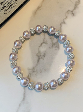 孤雁施家法式玫瑰紫色珍珠锆石手