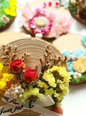 天然植物乾燥花磁力冰箱贴diy配件材料包手工自制装饰摆饰亲子活