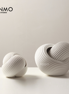 创意样板间摆件本墨陶瓷