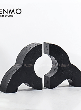 装饰摆件样板间软装搭配石材书档