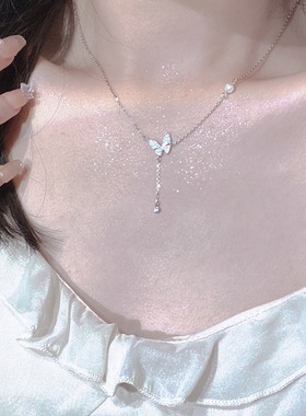 蝴蝶往事流苏银项链女520