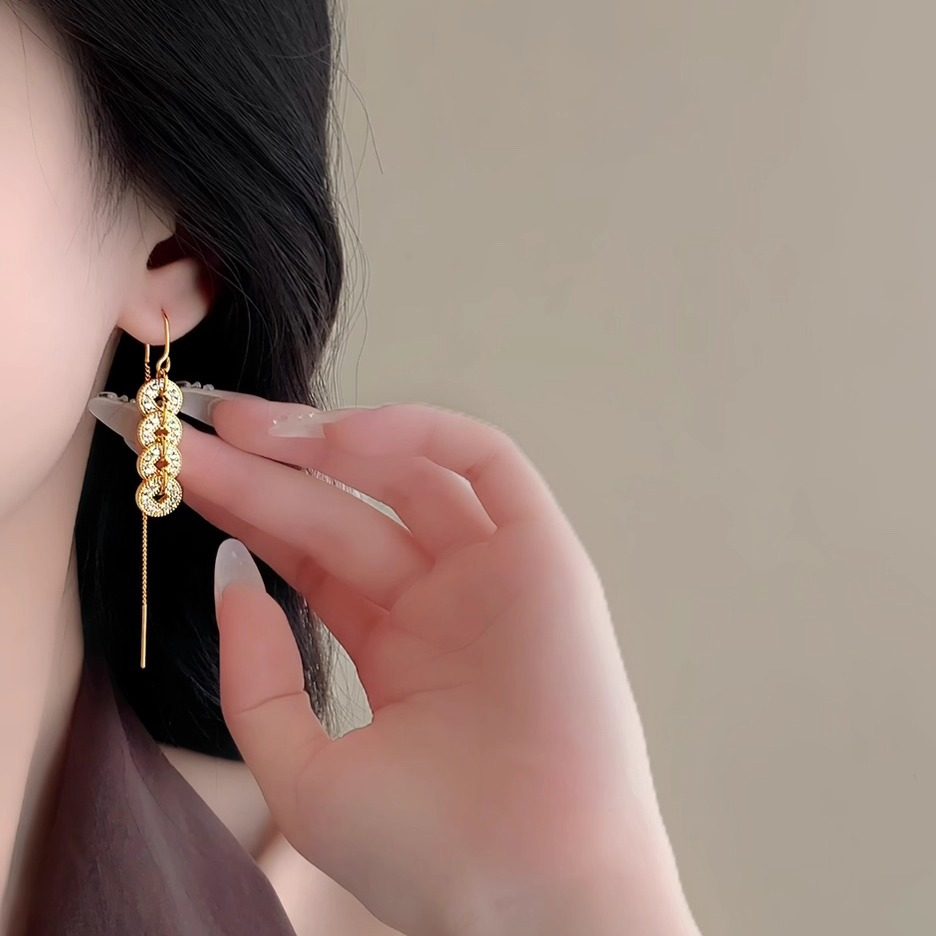 「四宝铜钱」复古铜钱耳夹蚊香盘耳夹无耳洞女耳钉显脸小耳环耳饰,淘宝优惠券,粉丝福利购,淘宝优惠卷