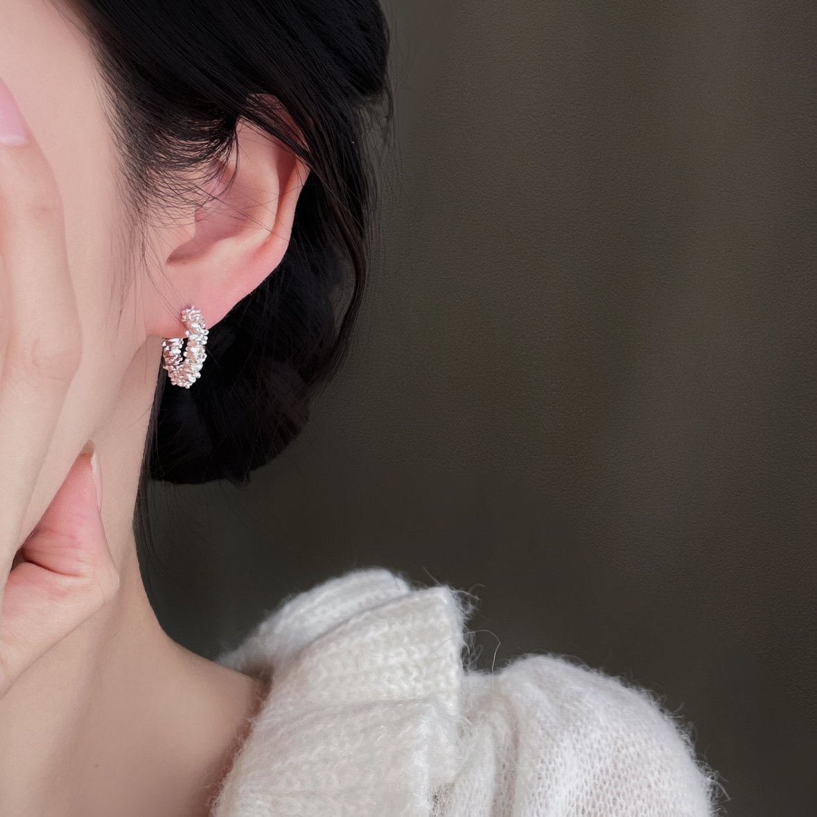 「光」银色碎银子金属耳饰蚊香盘耳夹女简约冷淡风耳环耳圈耳钉银,淘宝优惠券,粉丝福利购,淘宝优惠卷