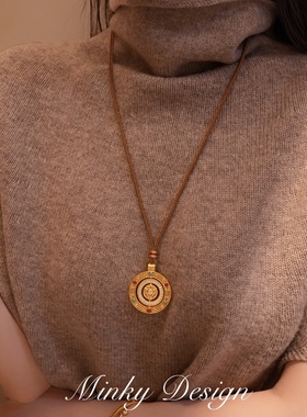 「八宝罗盘」复古金色小众项链女轻奢百搭款精致锁骨链设计感颈链