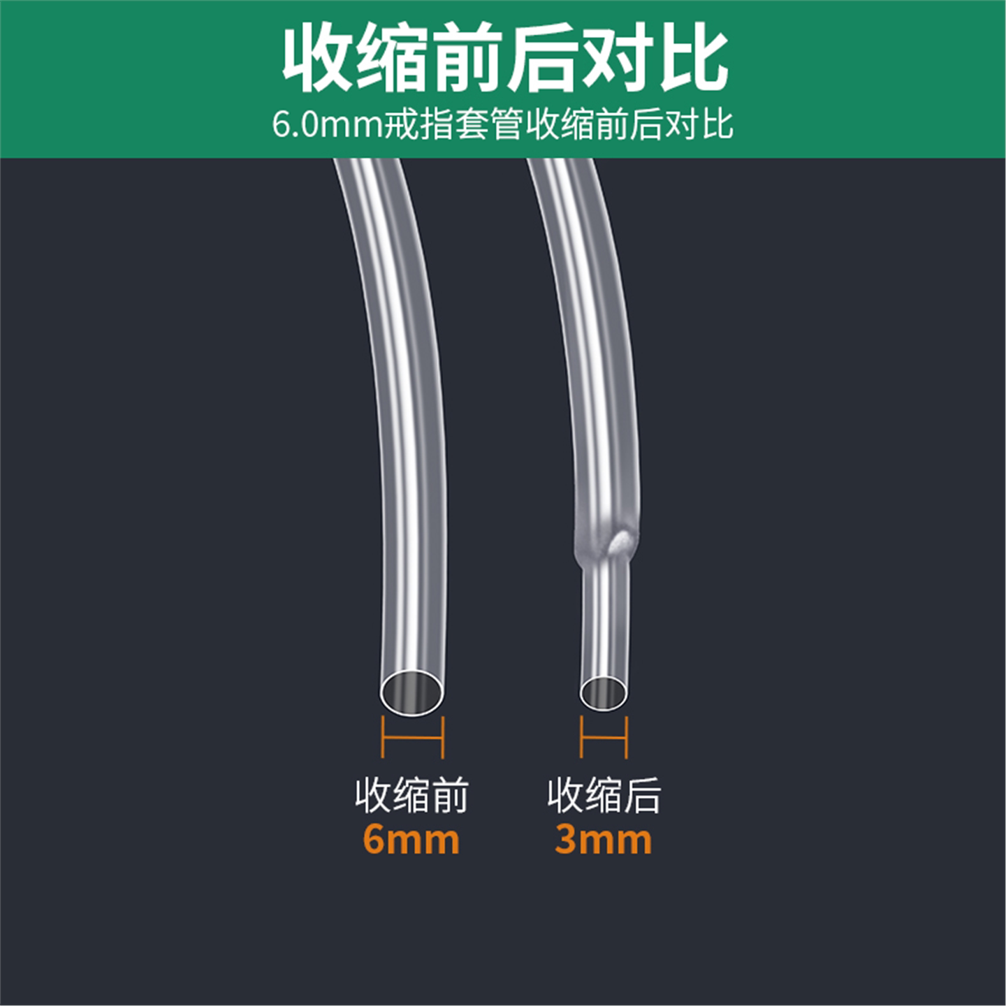 Open-mouth gold ring sealing sleeve adjustment artifact invisible ring ring large fixed protection transparent heat shrink tube