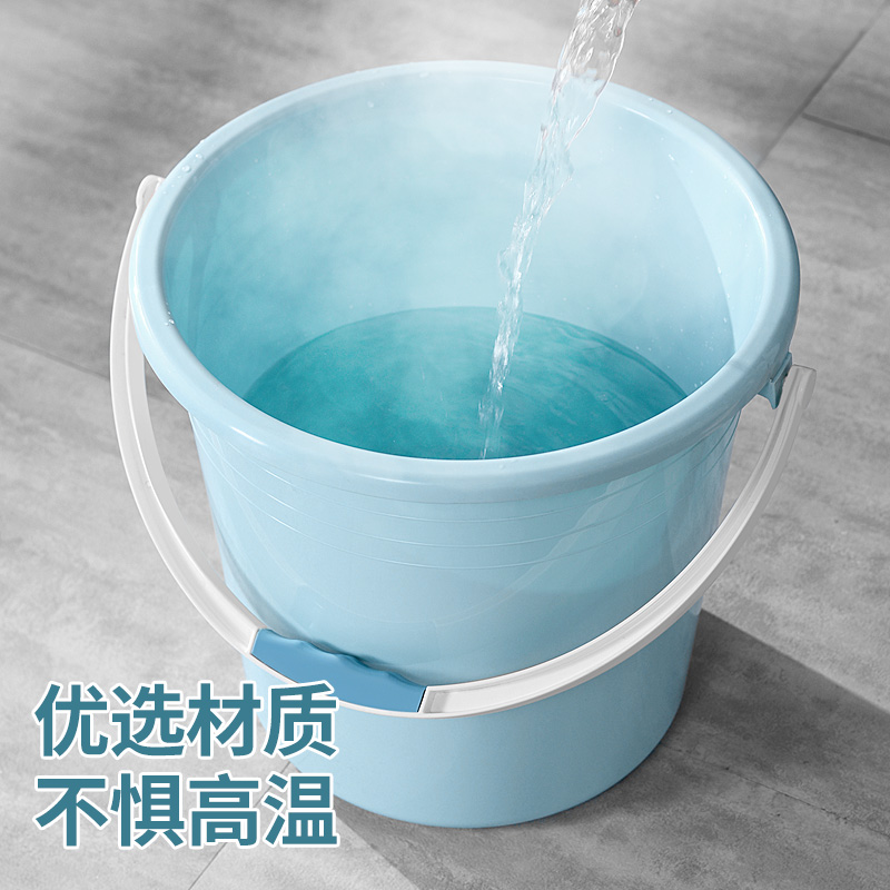 塑料桶水桶家用储水用大水桶加厚带盖塑料圆桶手提大号宿舍洗衣桶-图1