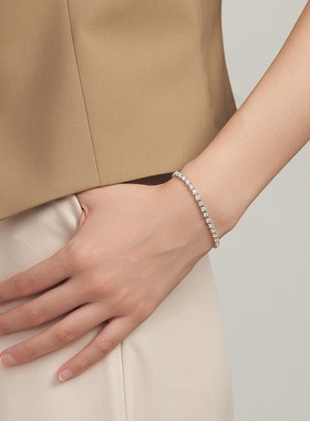 s925纯银莫桑石网球手链