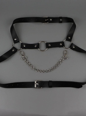 胸链性感男士背带脖带身体链朋克风束腰肩带胸带制服衬衣腰带配饰