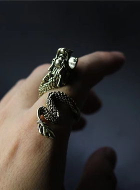 新款铜翔龙戒指烟托烟架抽烟指环工具烟支架戒指夹子男士夹烟器