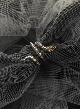 蛇形戒指女小众设计感精致银色蛇头指环冷淡风高级潮食指戒