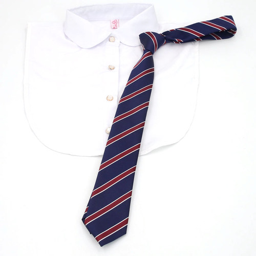 日制基础款jk条纹领带免打酒红蓝色制服蝴蝶结韩版校供学院风百搭 - 图1