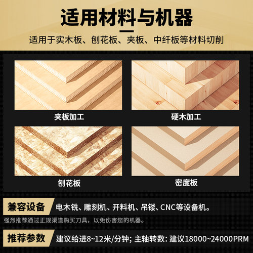 浪潮45°度斜角刀木工新型工具斜边倒角铣刀雕刻机修边机刀头大全 - 图2