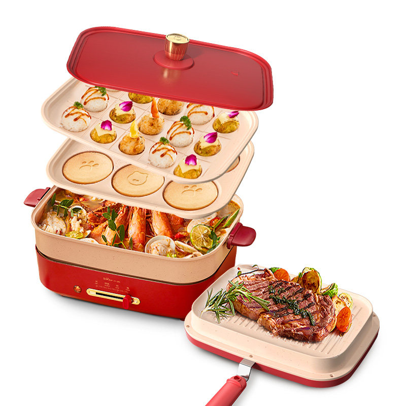 小熊多功能家用分体式家宴电火锅 小熊电器多功能料理锅
