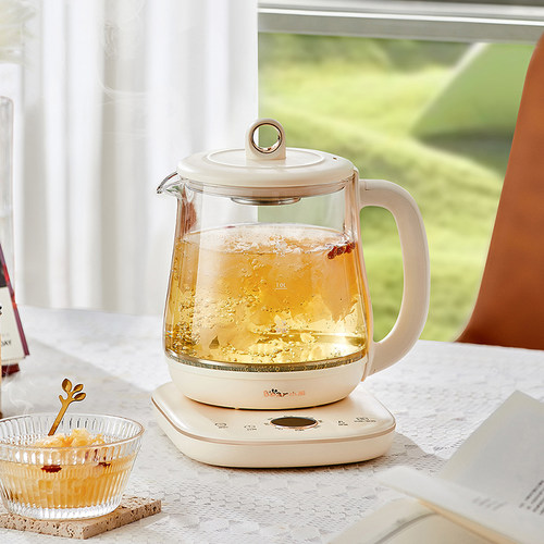 小熊养生壶家用多功能办公室小型玻璃煮茶器泡茶花茶烧水壶煮茶壶-图1