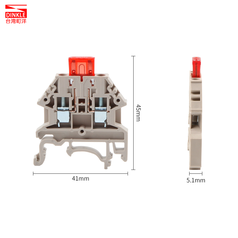 汽车保险丝端子排导轨安装汽车保险丝接线端子台DK2.5-T保险丝座