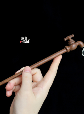 发簪檀木新中式盘发发饰