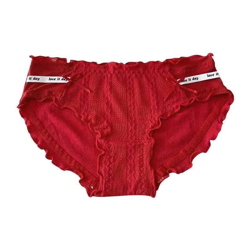 好运加持~本命年红色内裤幸运女神低腰简约透气内裤三角裤,淘宝优惠券,粉丝福利购,淘宝优惠卷