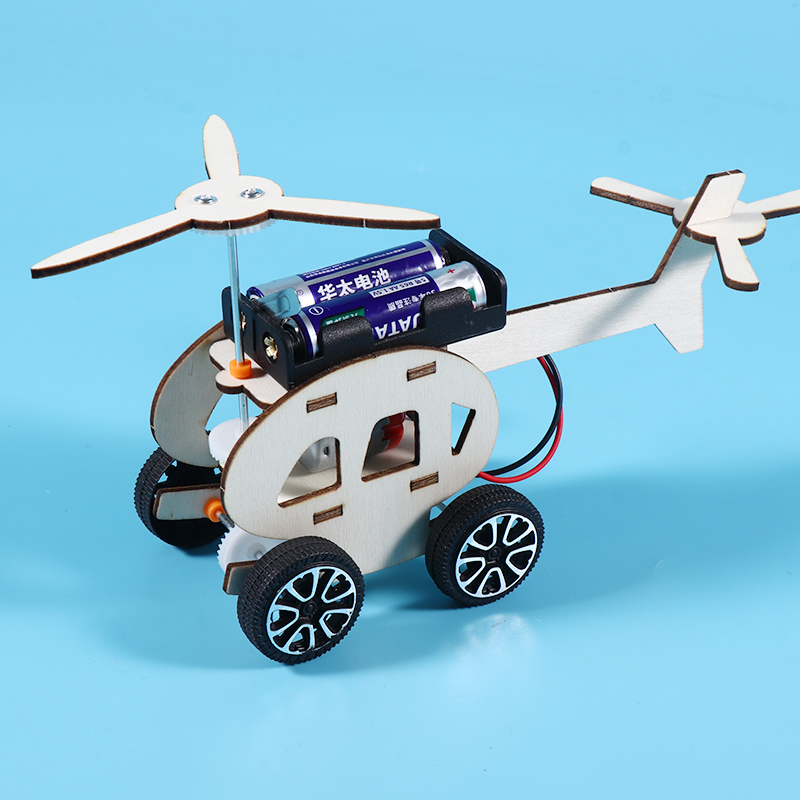 科技小制作发明电动直升机飞机 儿童手工模型diy科学实验器材料包 - 图0