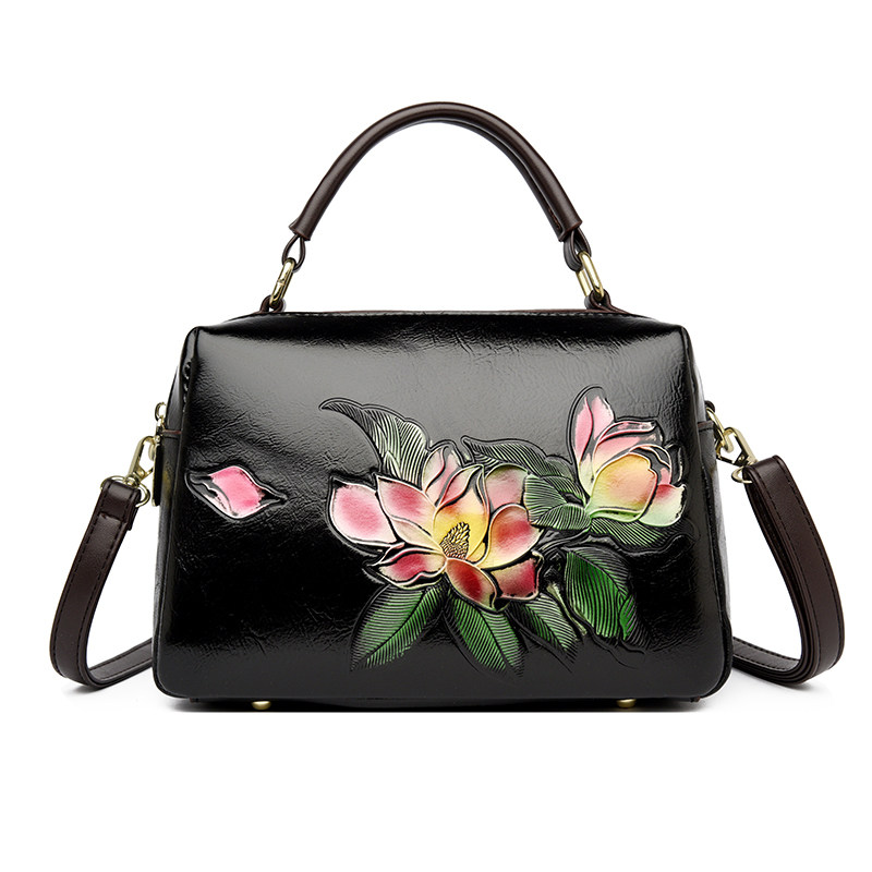 印花新中式国风包包女士2025新款刺绣真皮妈妈包时尚中年斜挎包女,淘宝优惠券,粉丝福利购,淘宝优惠卷