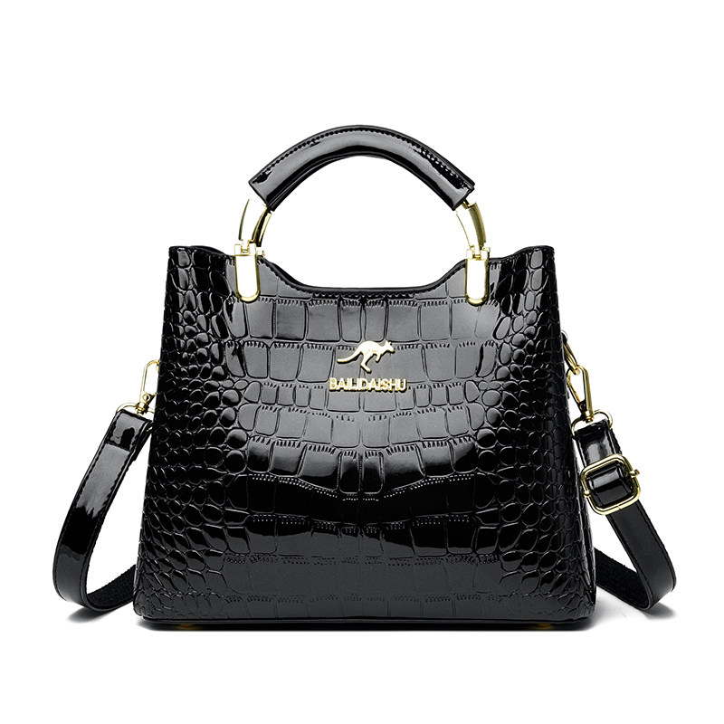潮真皮妈妈包2025新款时尚鳄鱼纹大气中年女士包包轻奢品牌手提包,淘宝优惠券,粉丝福利购,淘宝优惠卷