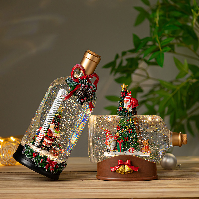 圣诞节漂流瓶装饰品老人树酒瓶christmas 场景布置摆件玩具夜灯雪,淘宝优惠券,粉丝福利购,淘宝优惠卷