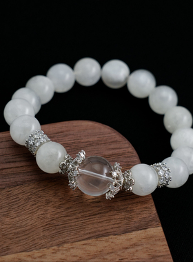 天然白幽灵白水晶手链情绪稳定手串女款高级感高颜值送礼闺蜜女友
