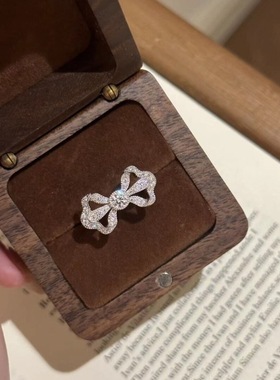 日系cherrykoko轻奢高级超闪缎光蝴蝶结满指少女心百搭精致气质